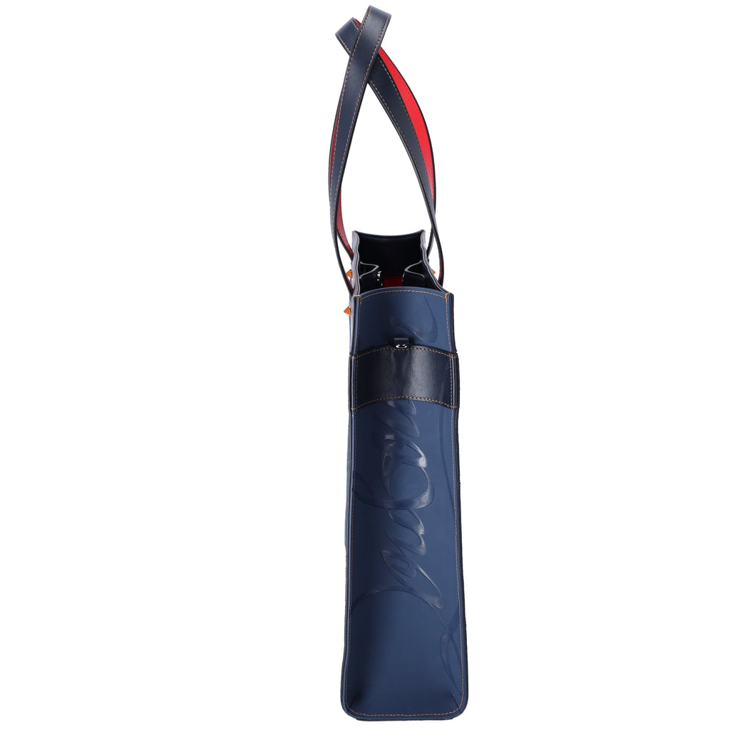Christian Louboutin Louis Tote Bag Navy Denim Rubber Leather