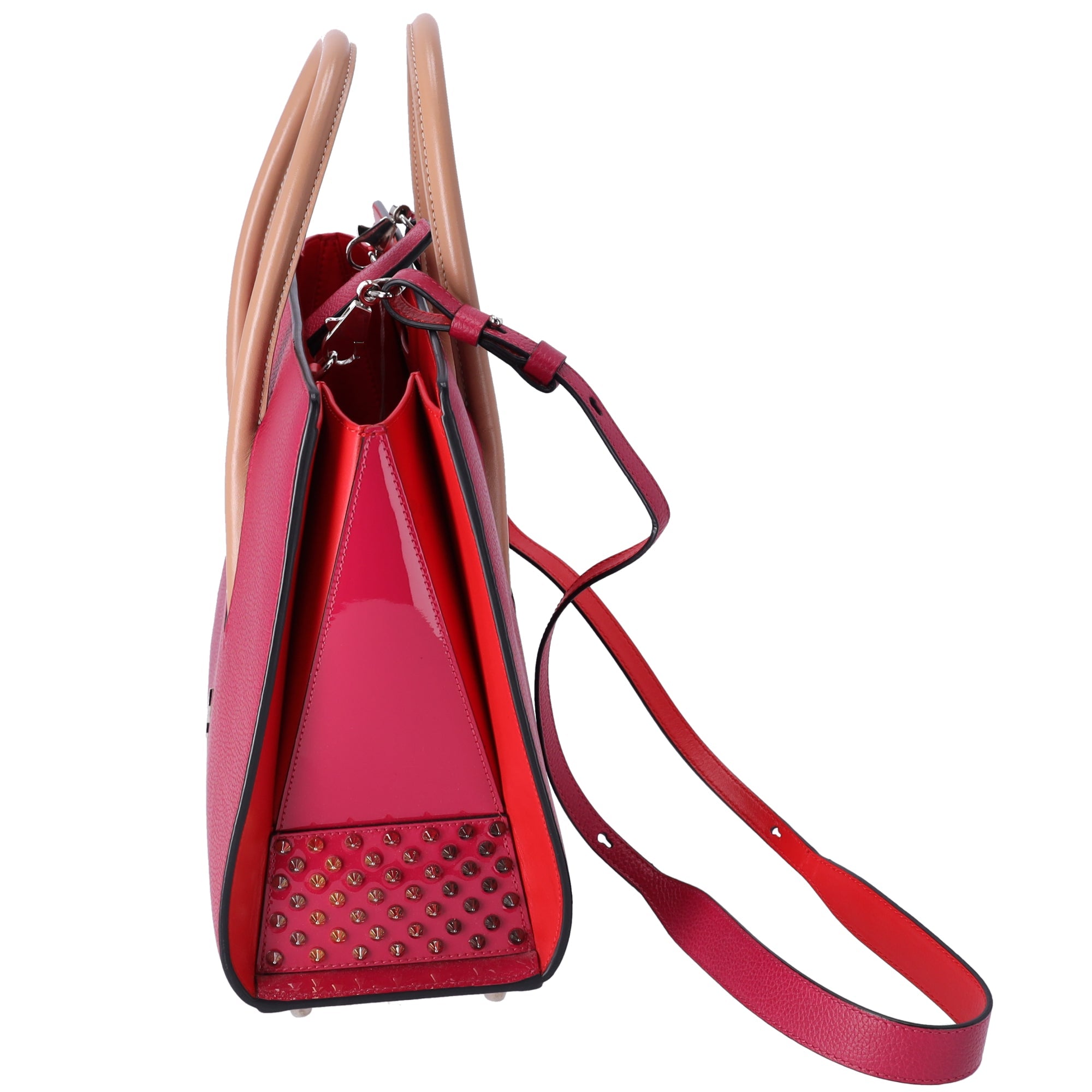Christian Louboutin Paloma Medium Handbag Pink Solid Classic Studded