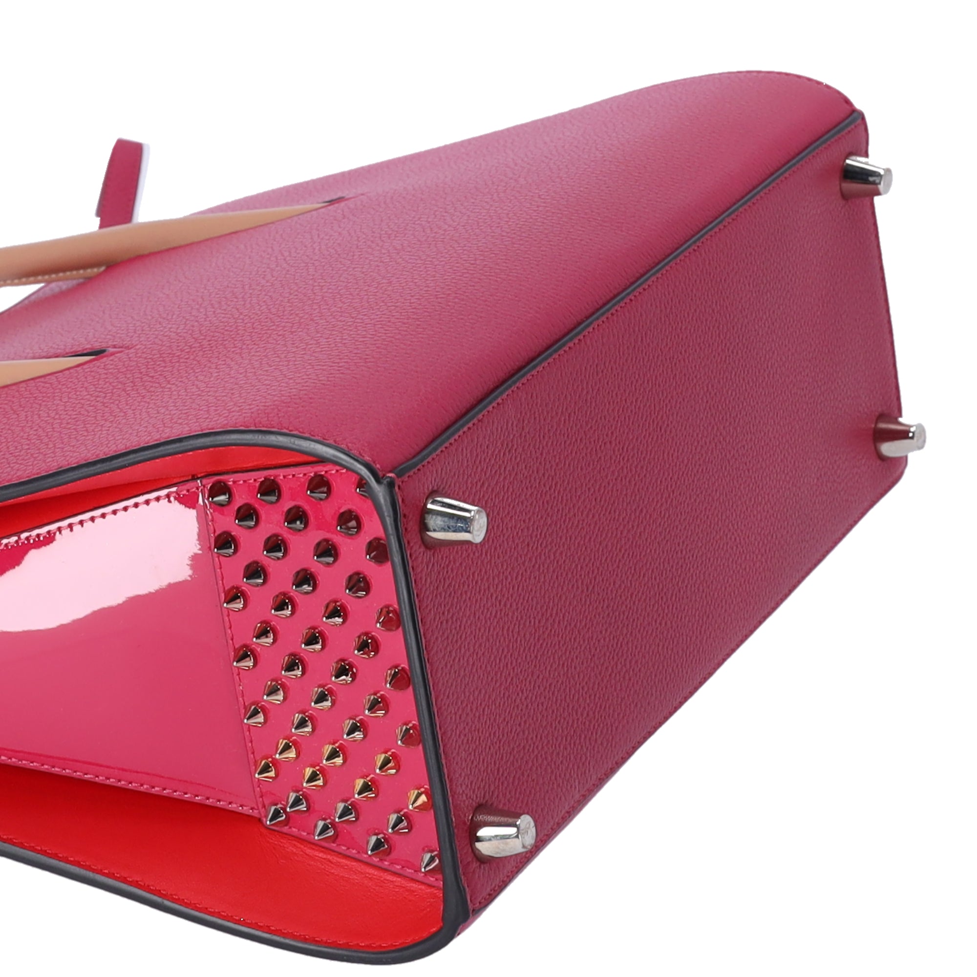 Christian Louboutin Paloma Medium Handbag Pink Solid Classic Studded