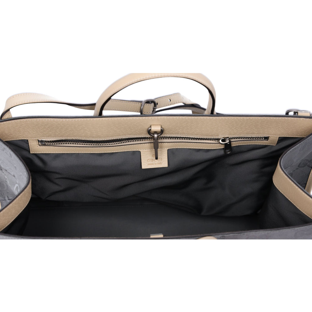 GUCCI Off The Grid Tote Bag 630353 Gray Nylon Jacquard Leather