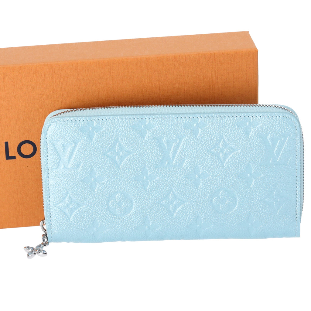Louis Vuitton Zippy Wallet Monogram Shimmery Empreinte M12680 Azul Frost