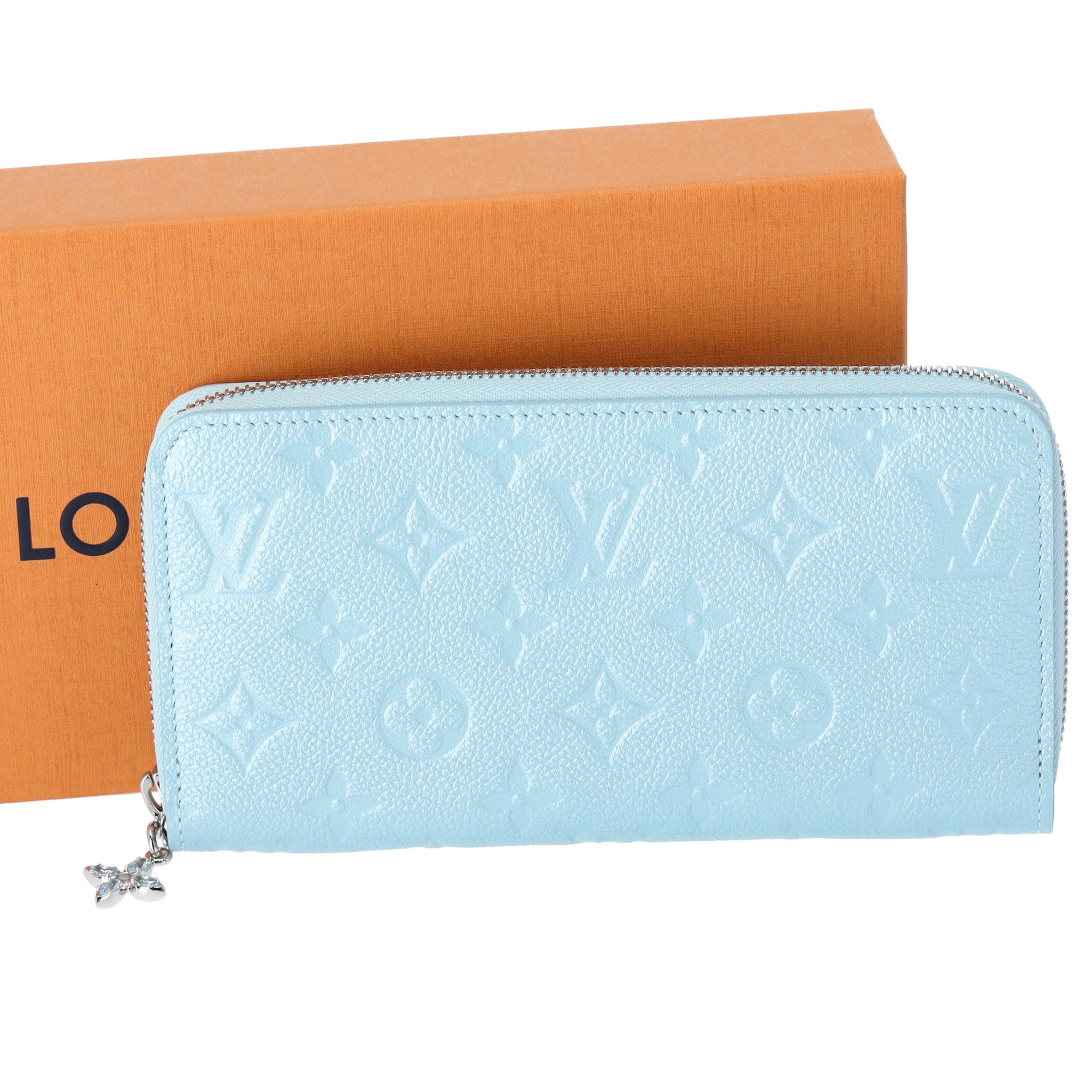 Louis Vuitton Zippy Wallet Monogram Shimmery Empreinte M12680 Azul Frost