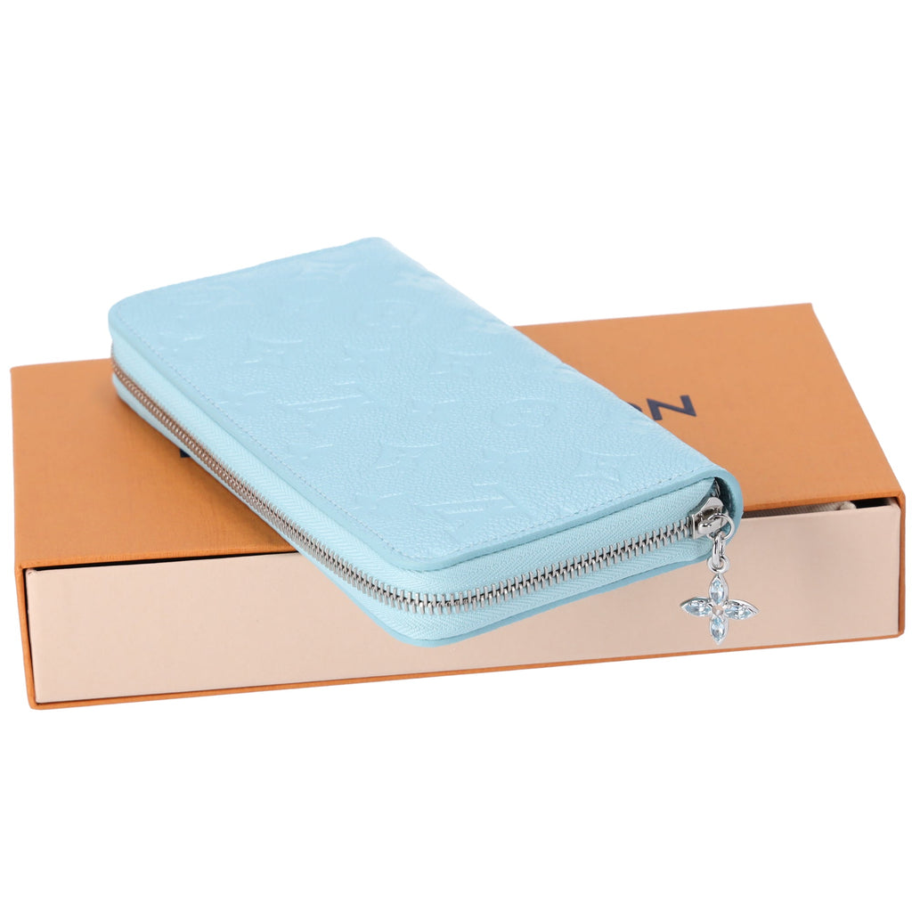 Louis Vuitton Zippy Wallet Monogram Shimmery Empreinte M12680 Azul Frost