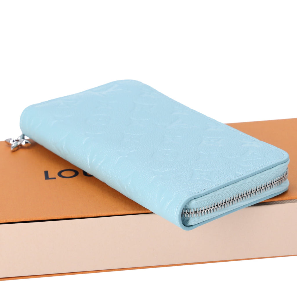 Louis Vuitton Zippy Wallet Monogram Shimmery Empreinte M12680 Azul Frost