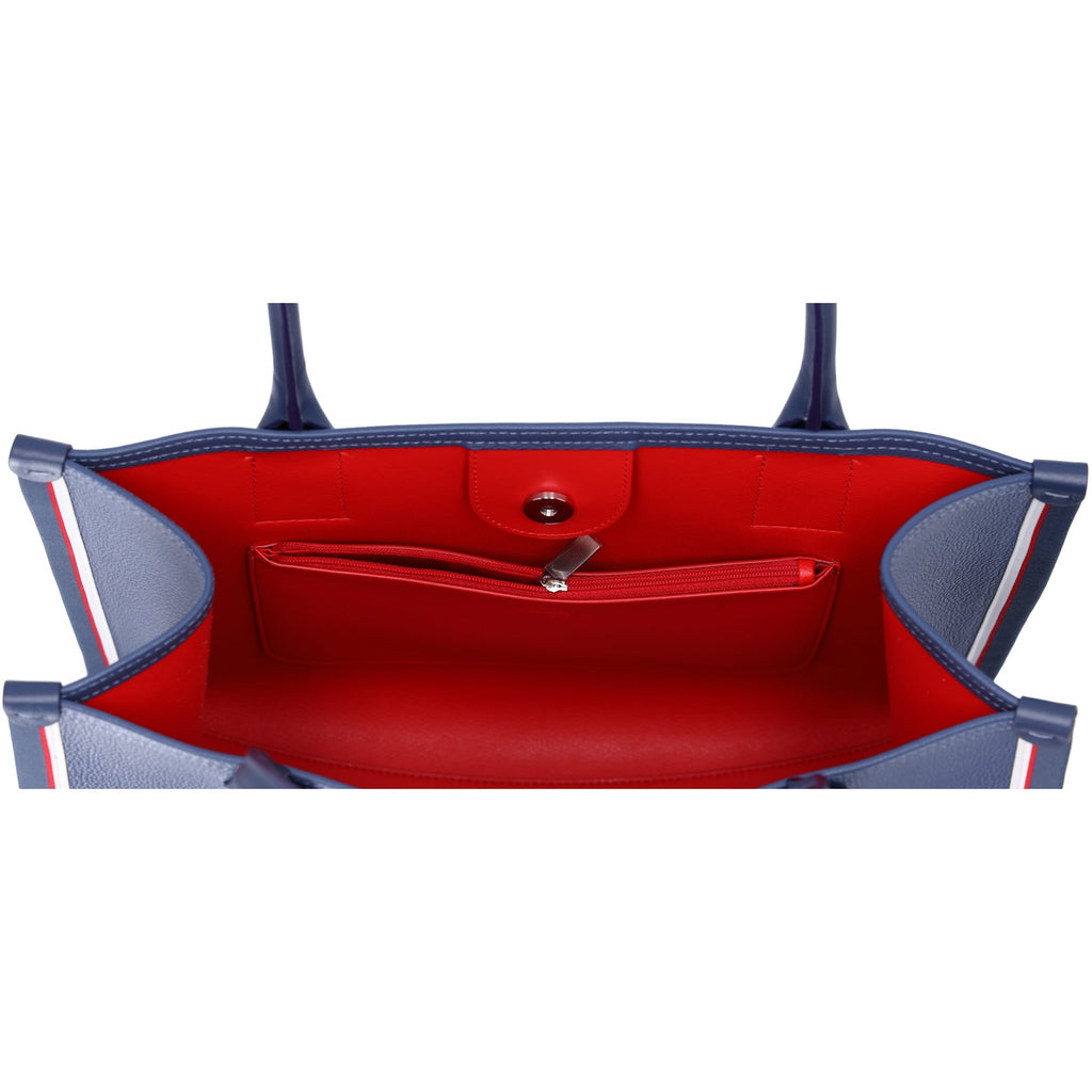 Christian Louboutin Nastrolbi Tote Bag Blue Red White Leather