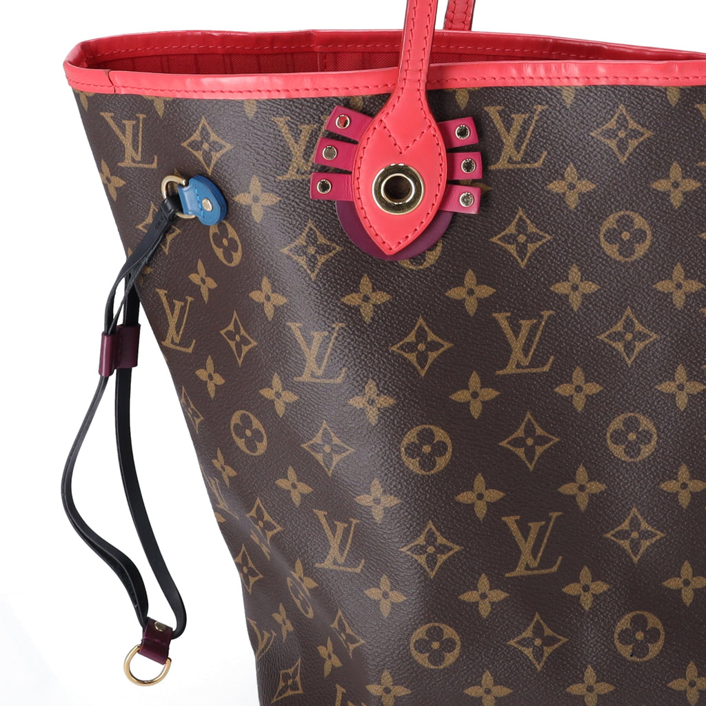 Louis Vuitton Neverfull MM Monogram Totem Tote Bag M41663 Flamingo