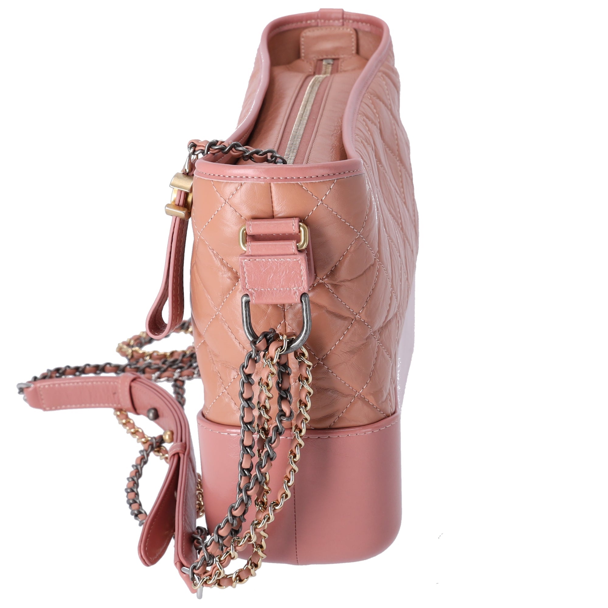 CHANEL Gabrielle Medium Hobo Bag  A93824 Salmon Pink Aged Calfskin