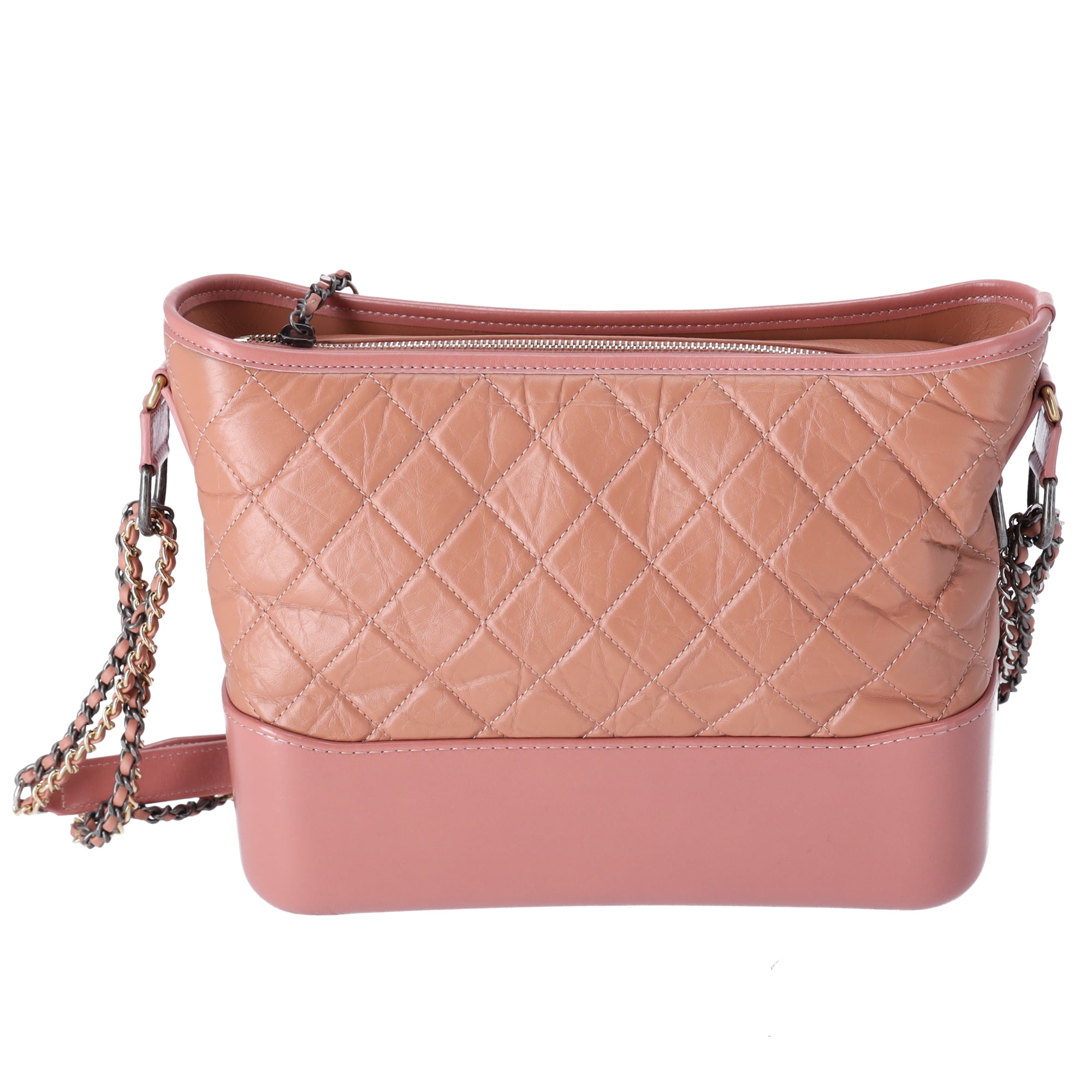 CHANEL Gabrielle Medium Hobo Bag  A93824 Salmon Pink Aged Calfskin