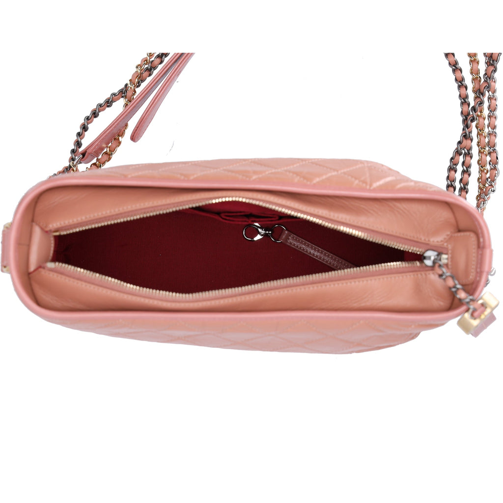 CHANEL Gabrielle Medium Hobo Bag  A93824 Salmon Pink Aged Calfskin