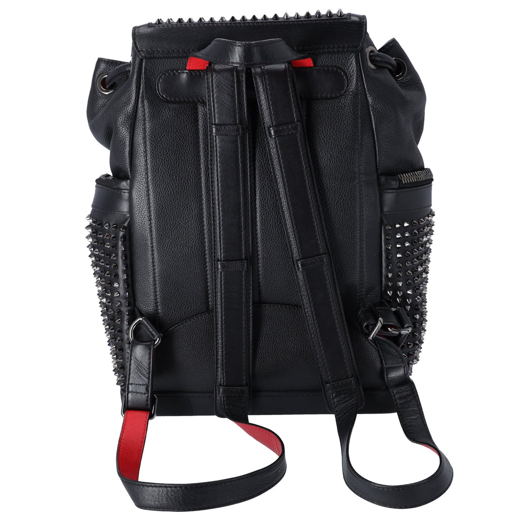Christian Louboutin Explorafunk Backpack Black Red Leather Studded