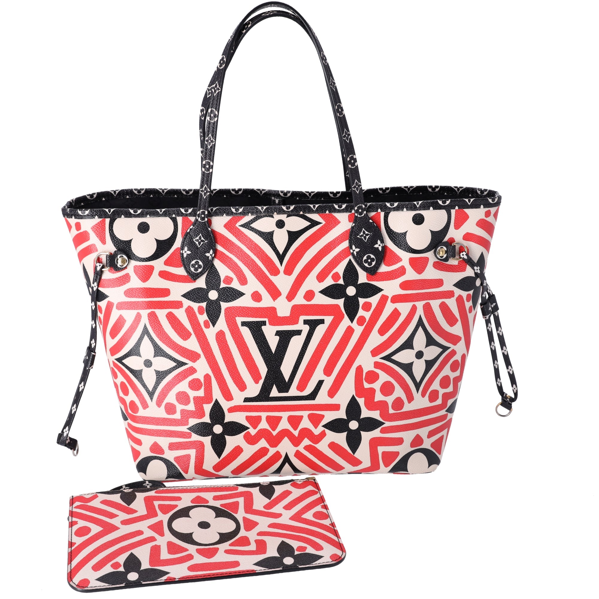 Louis Vuitton Neverfull MM LV Crafty Tote Bag Creme Rouge Giant Monogram