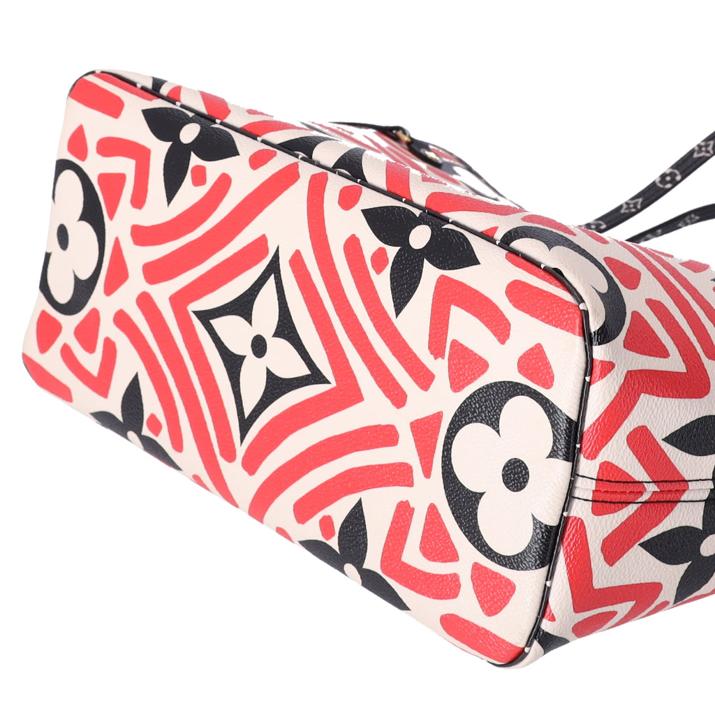 Louis Vuitton Neverfull MM LV Crafty Tote Bag Creme Rouge Giant Monogram
