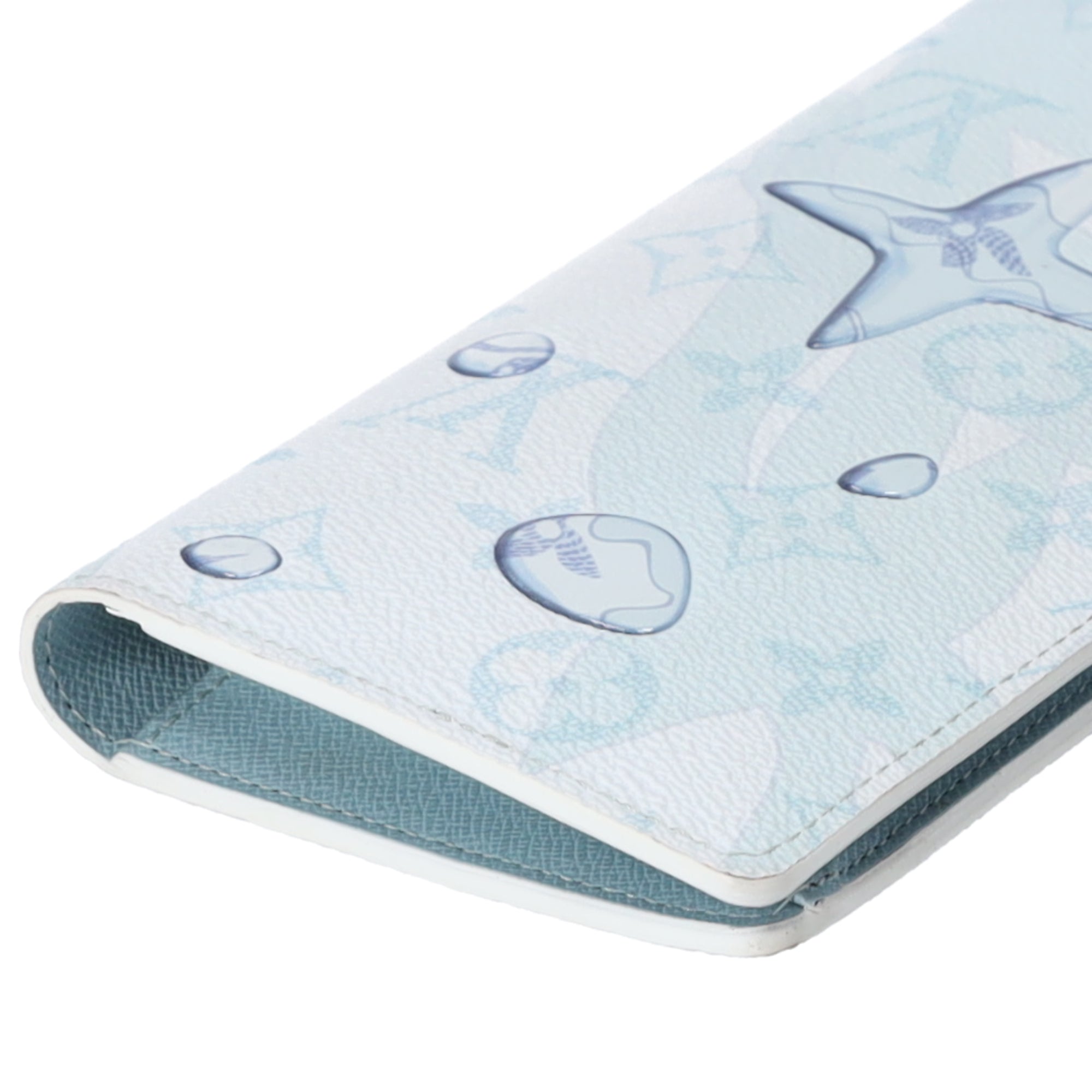 Louis Vuitton Brazza Wallet Limited Edition Aquagarden Monogram Crystal Blue