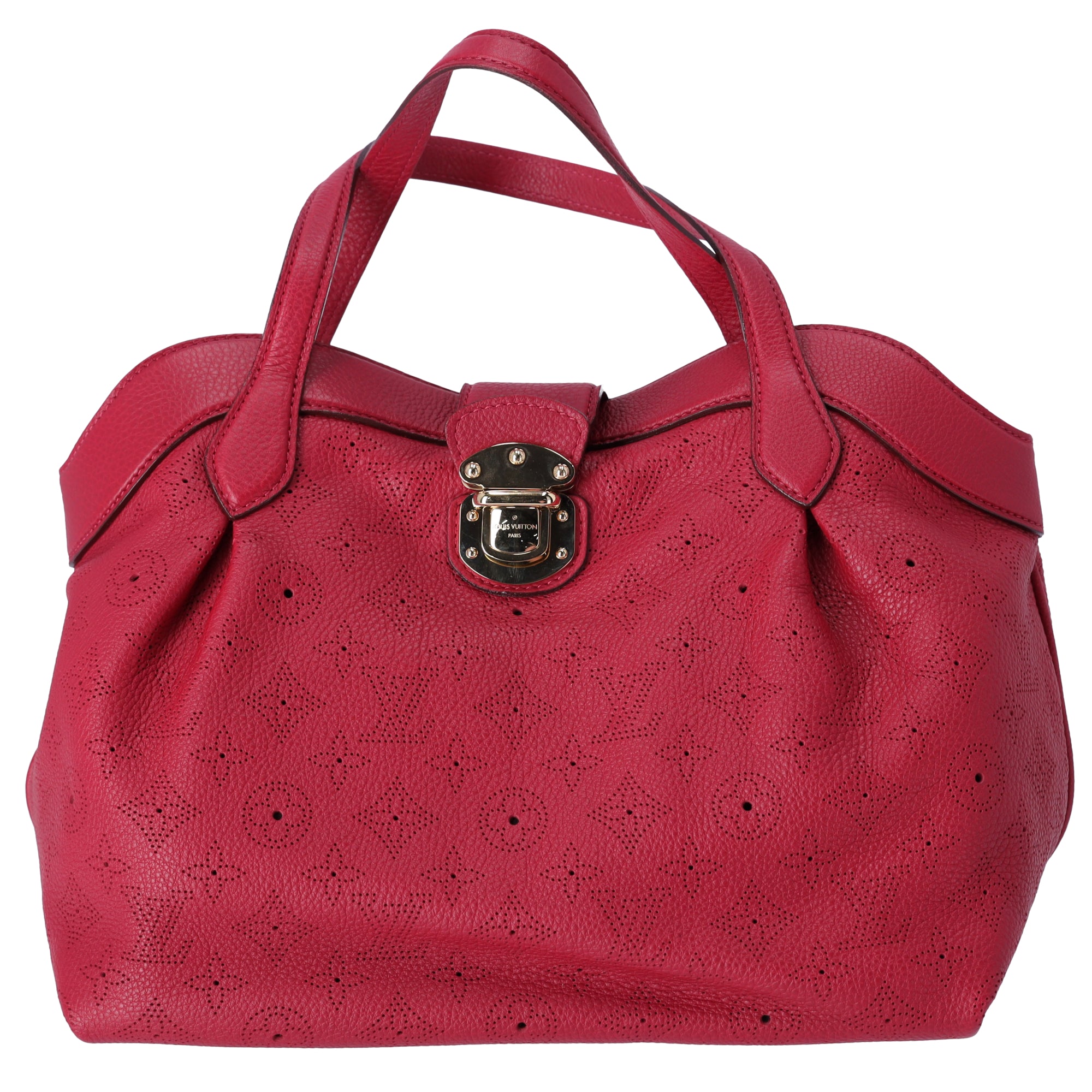 Louis Vuitton Cirrus PM Handbag M93817 Pink Grenat Mahina Monogram Leather