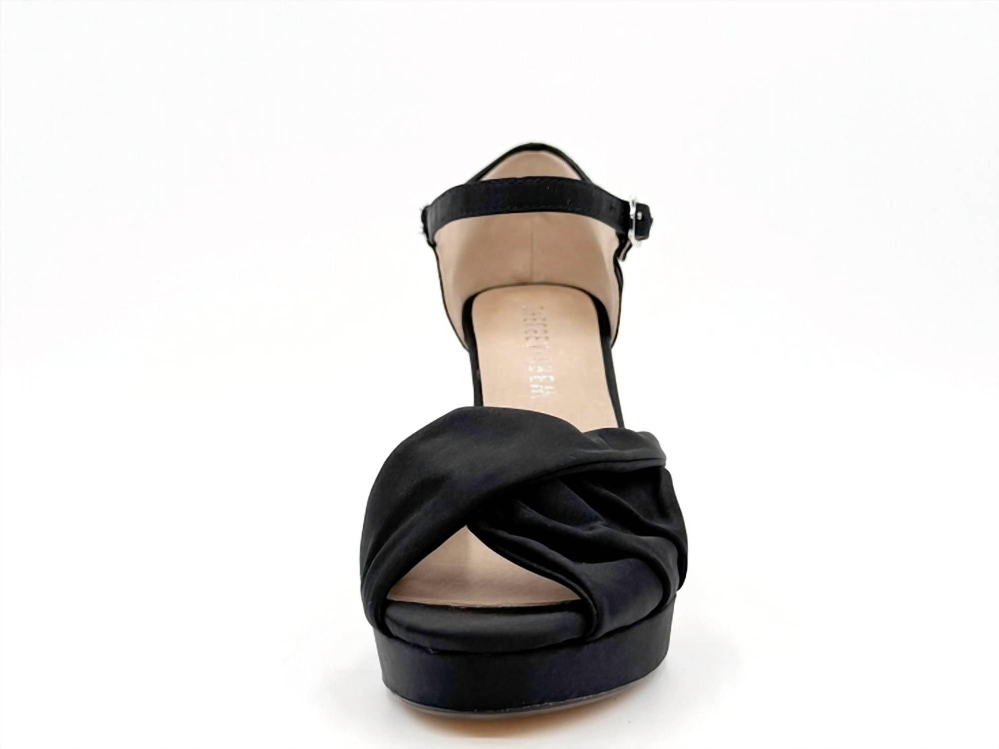Women's Gloria Satin Platform Holiday Heels In Black