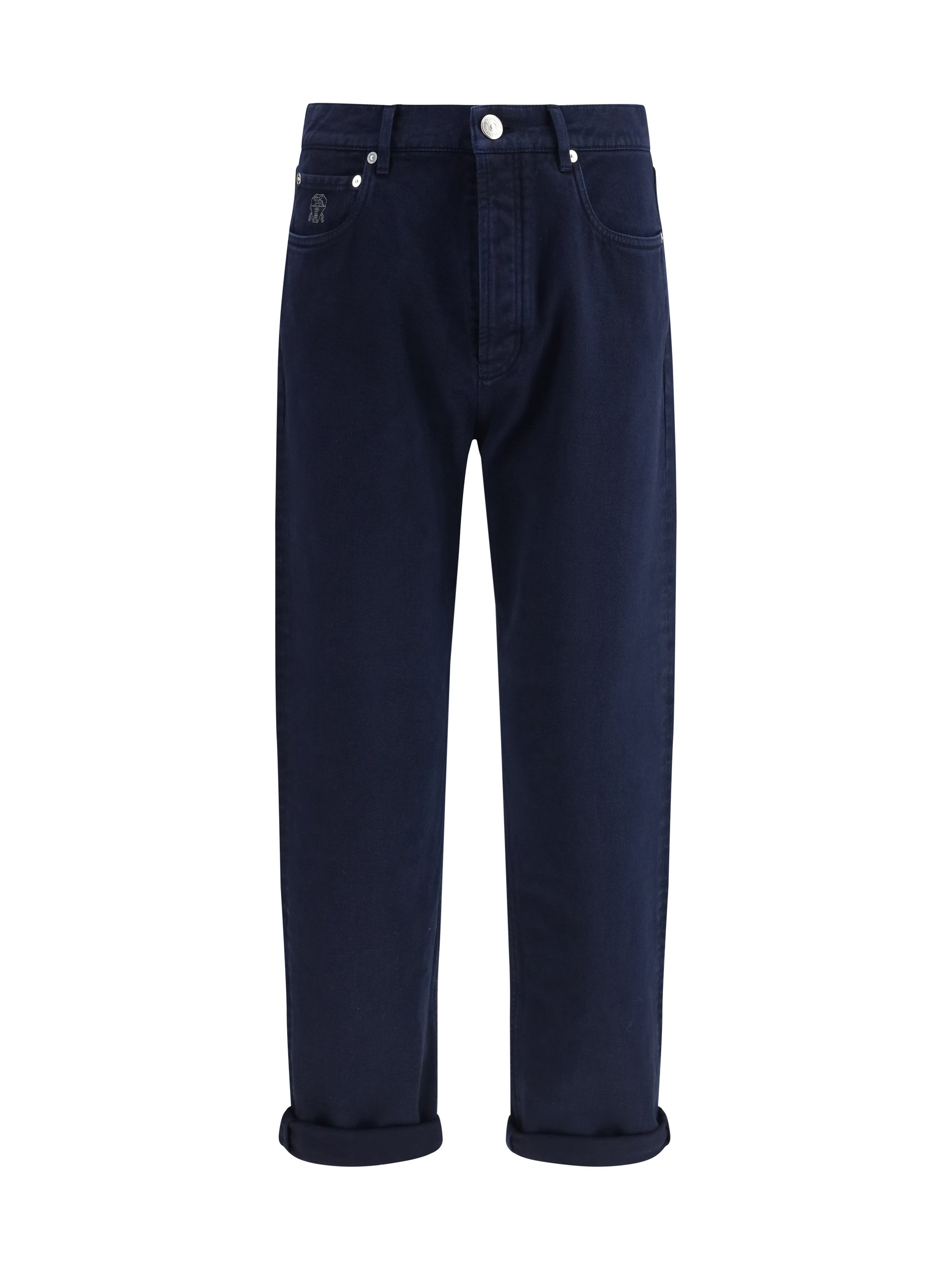 Brunello Cucinelli Men Garment-Dyed Denim Pants