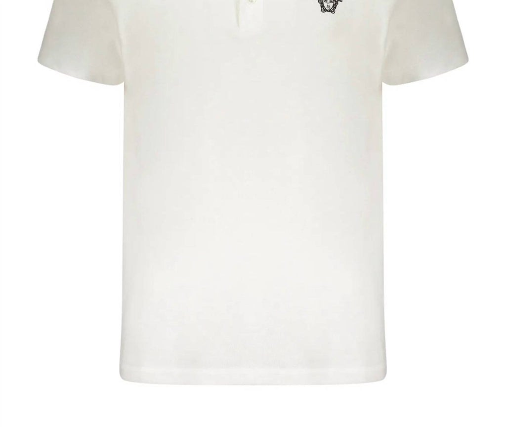 Men's Embroidered Cotton Polo Shirt In White