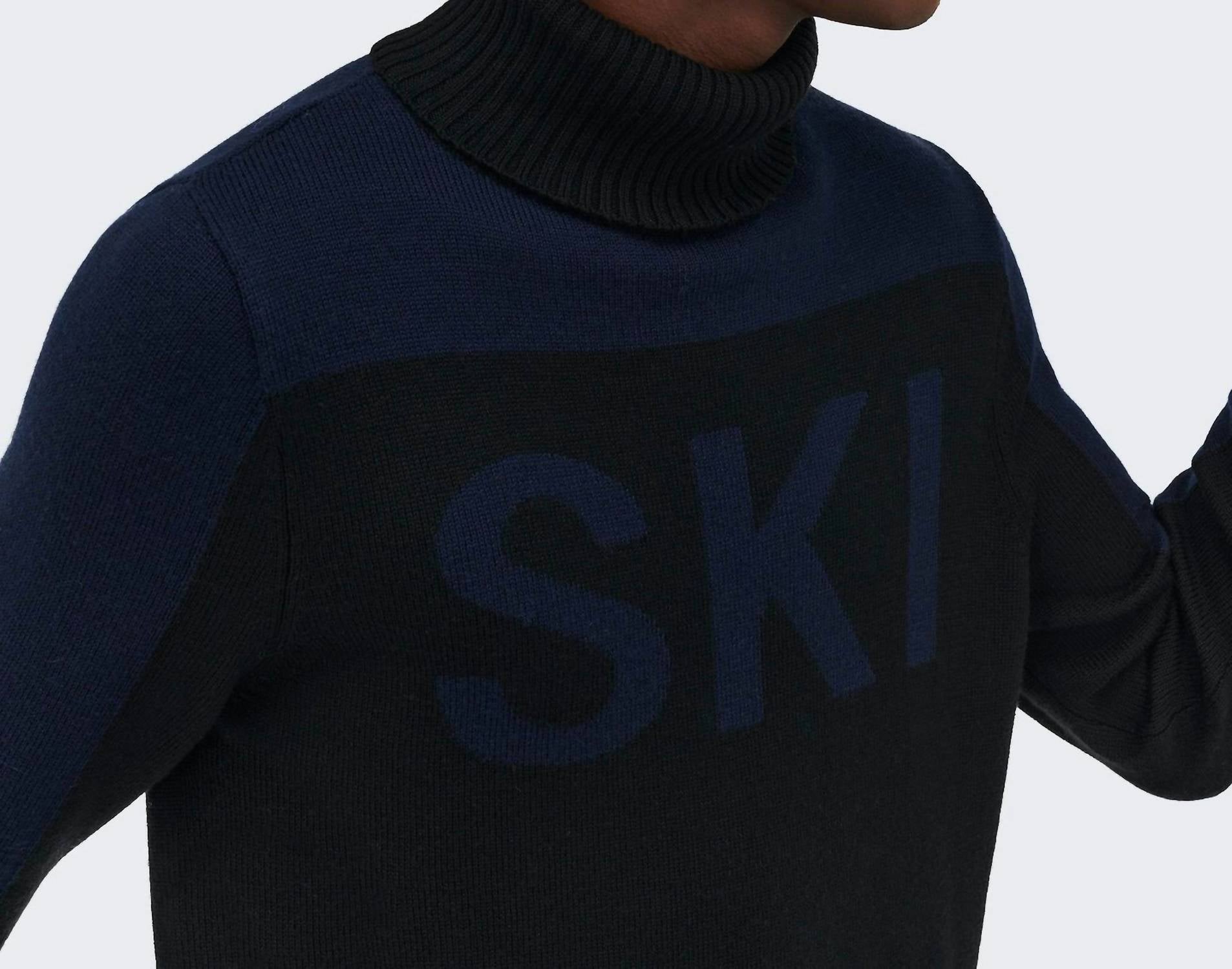 3D Ski Turtleneck Sweater In Navy