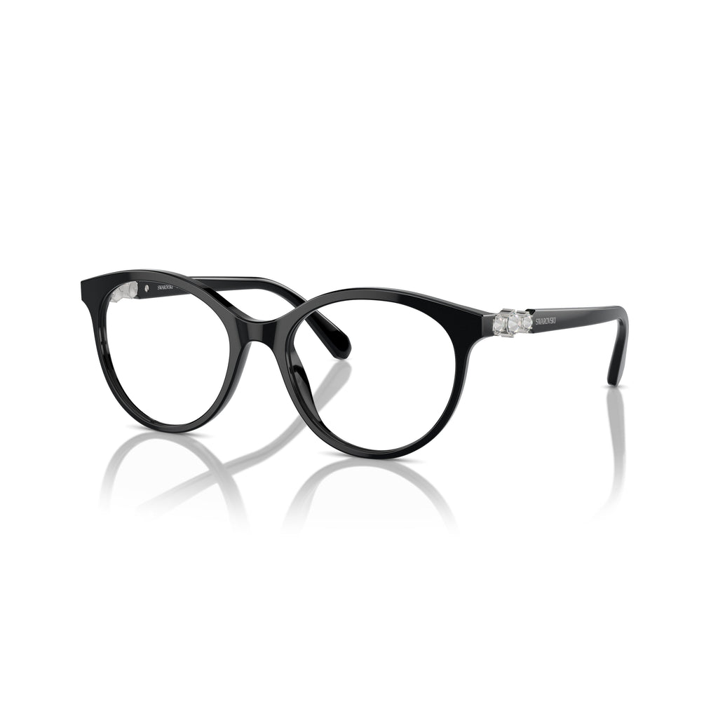 0Sk2019 Black Acetate Sunglasses with Crystal-Embellished Temples