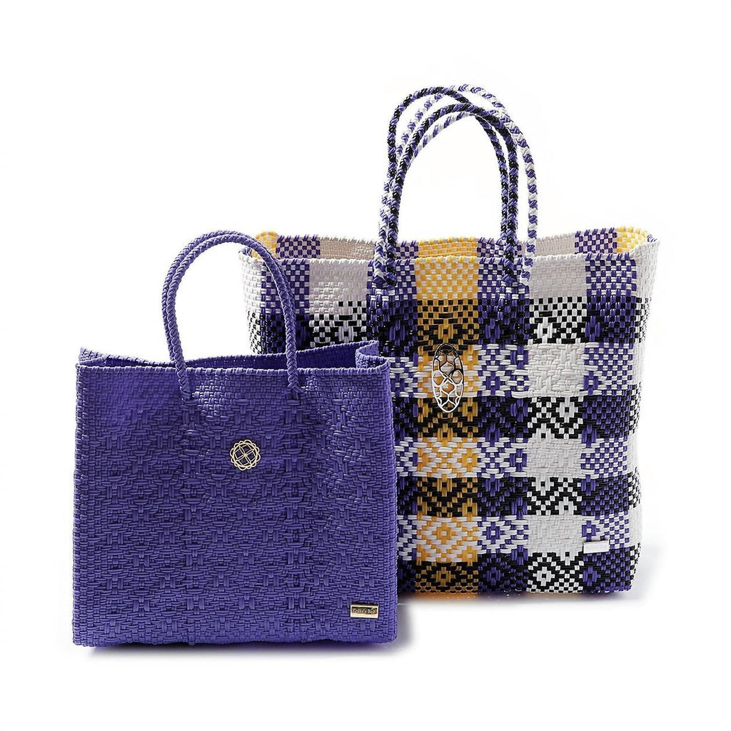 Women's Medium Tote Bag In Purple/ Yellow