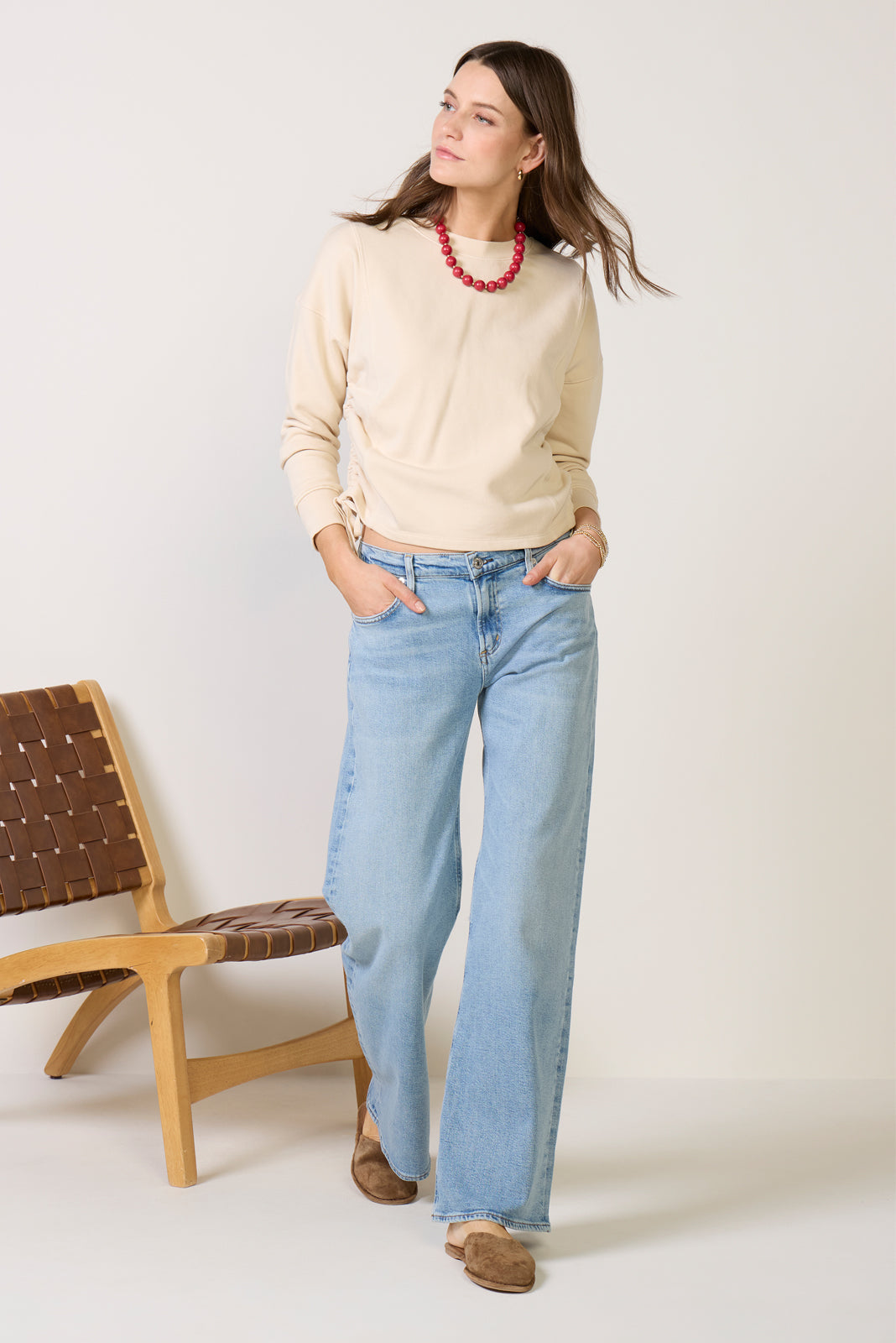 Women's Dara Side Ruched Sweatshirt