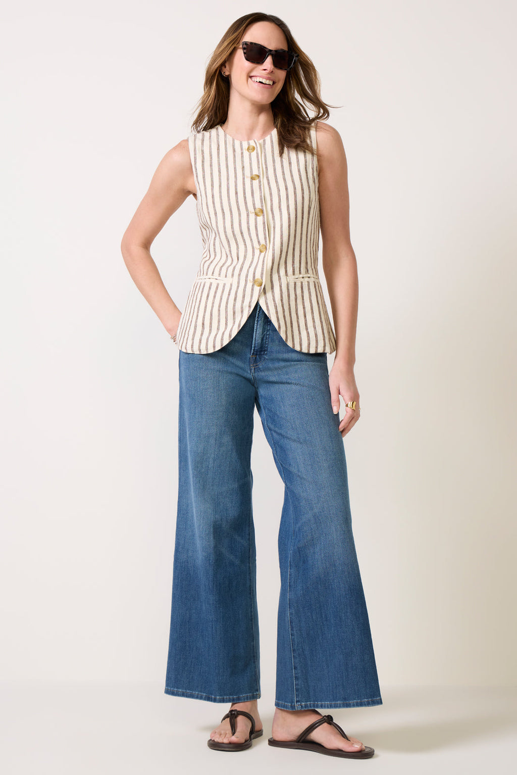 Women's Waist Palazzo Ankle Jean