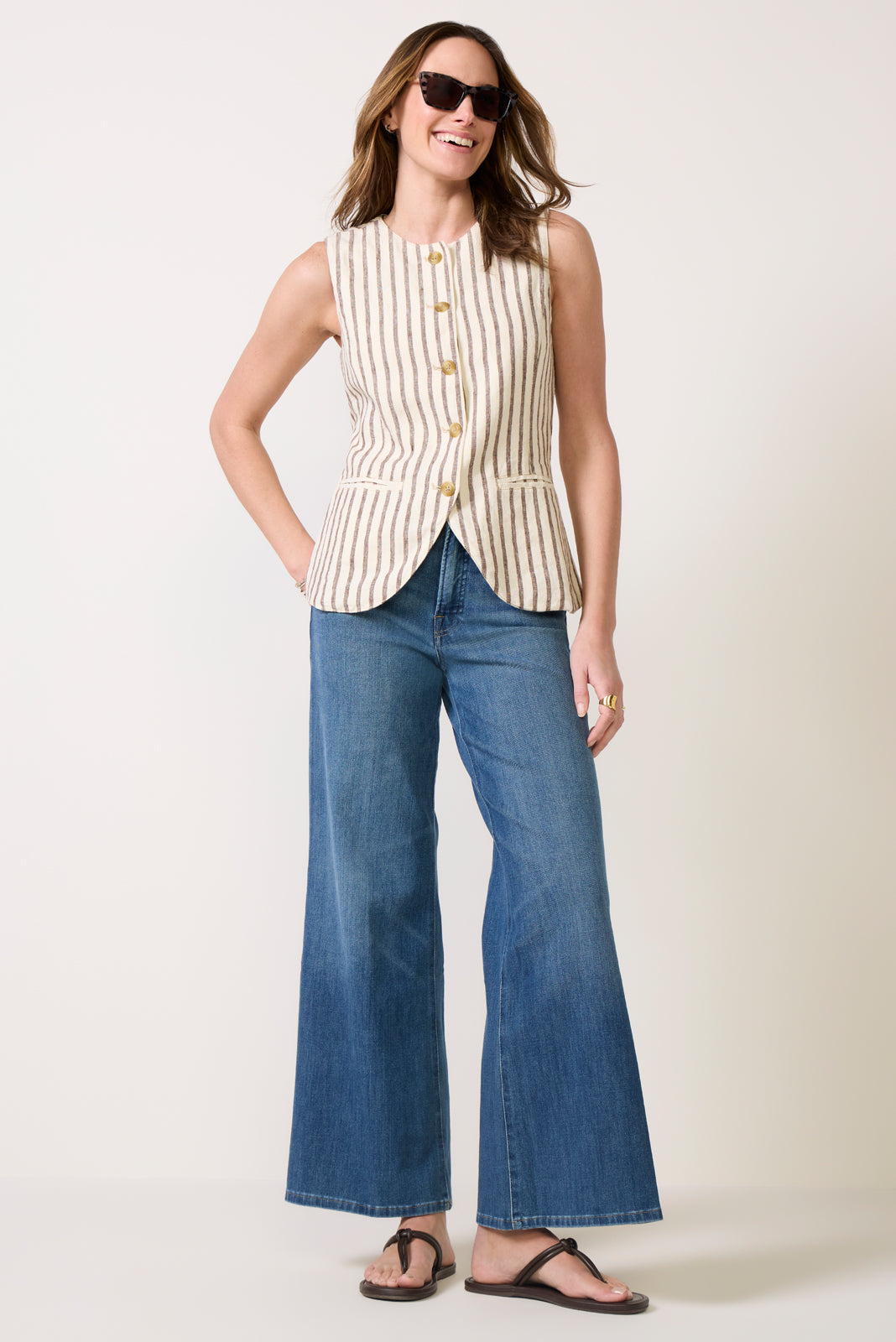Women's Waist Palazzo Ankle Jean