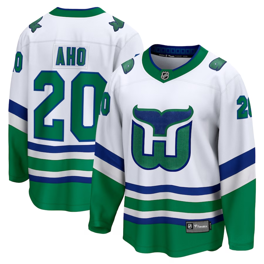 Men's Carolina Hurricanes Sebastian Aho #20 White Home Breakaway jersey