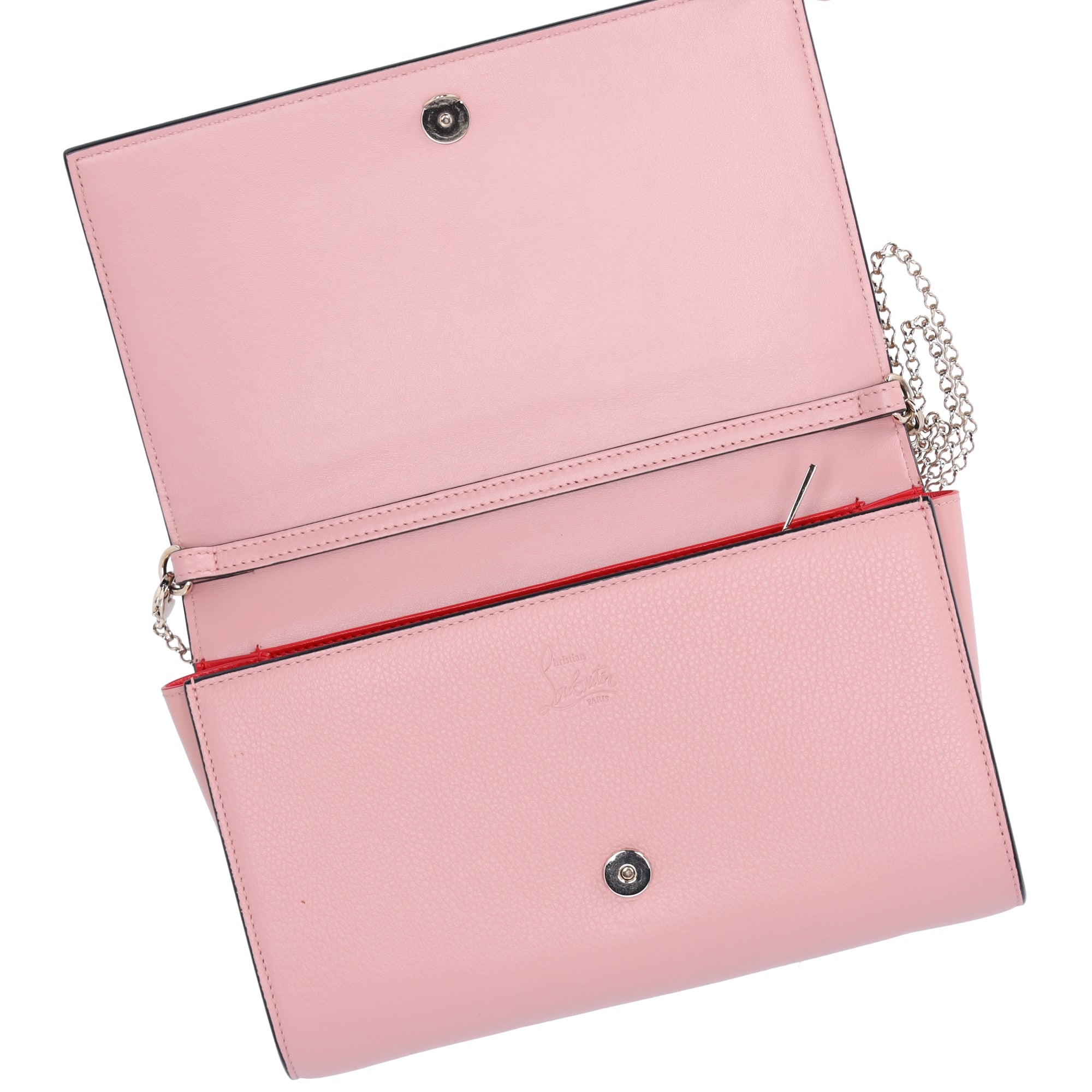 Christian Louboutin Paloma Clutch Crossbody Pink Red Multicolor Studs