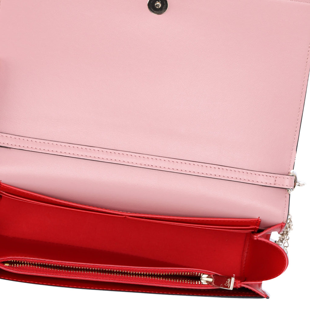 Christian Louboutin Paloma Clutch Crossbody Pink Red Multicolor Studs