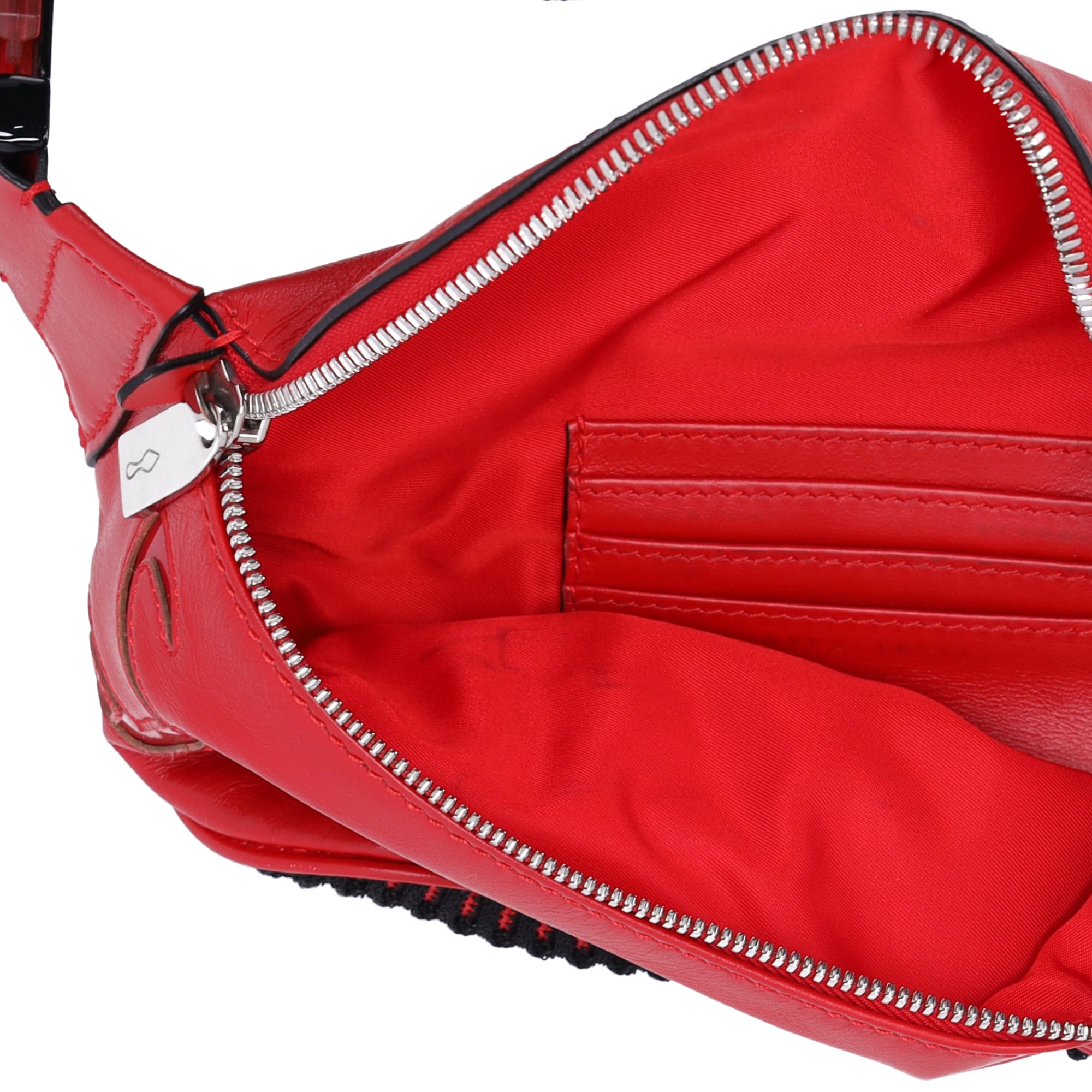 Christian Louboutin Mary Jane Bum Bag Logo Red Leather