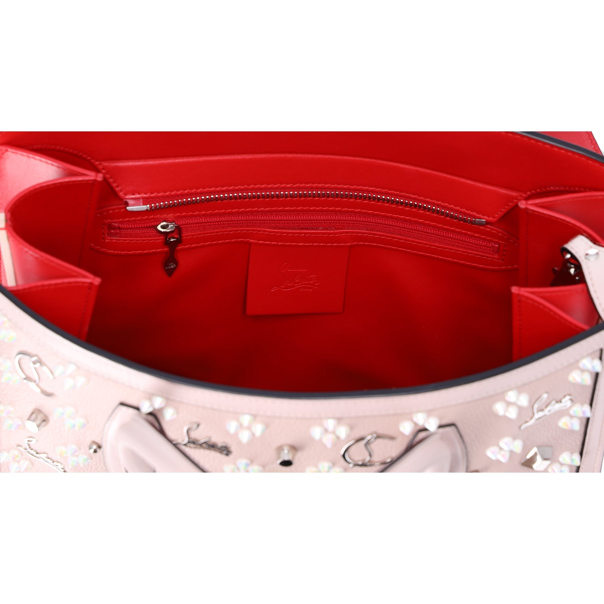 Christian Louboutin Paloma Studded Medium Tote Light Pink Leather