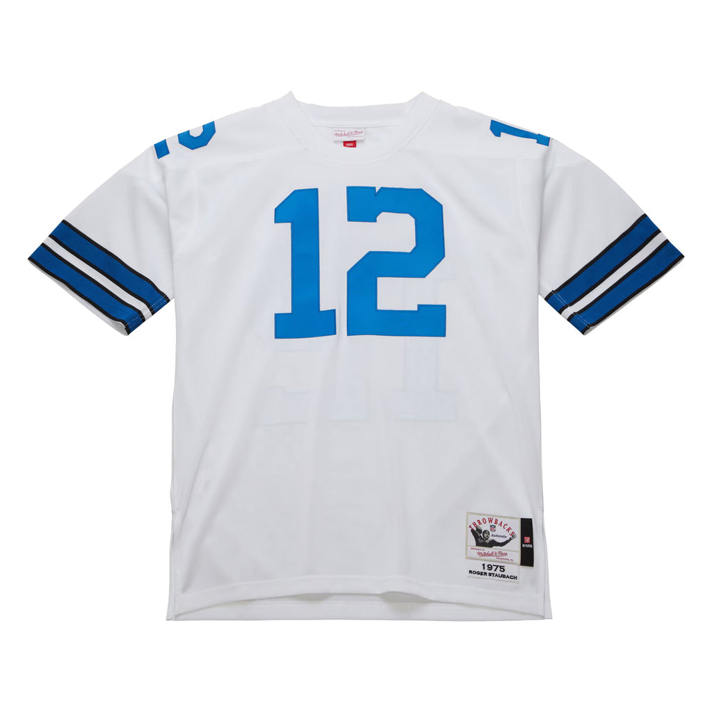 Dallas Cowboys 1975 Roger Staubach Mitchell & Ness White Authentic Throwback Retired Player Jersey