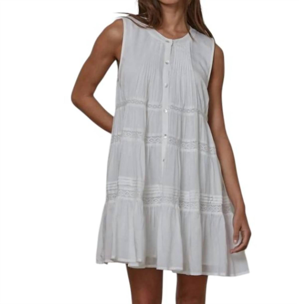 Lace Detail Dress In Off White