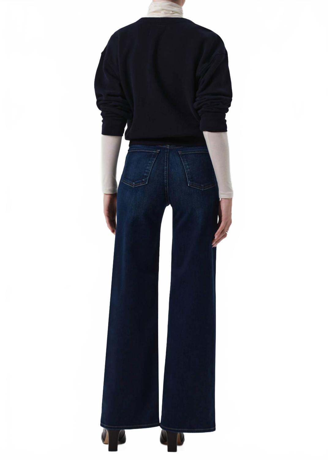Lyra Long Wide Jean In Dark Indigo