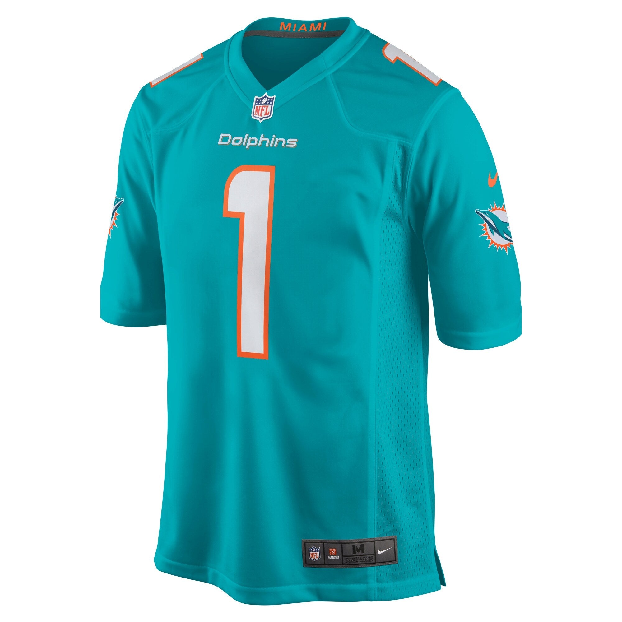 Miami Dolphins Number 1 Dad Aqua Game Jersey