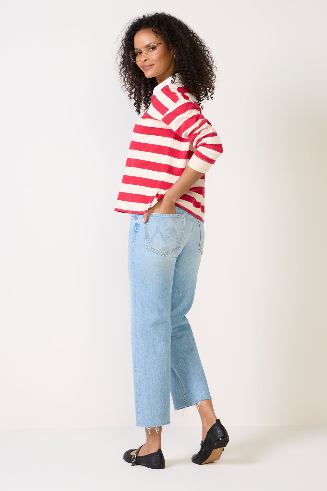Women's Mid Rise Rambler Zip Ankle Fray Jean