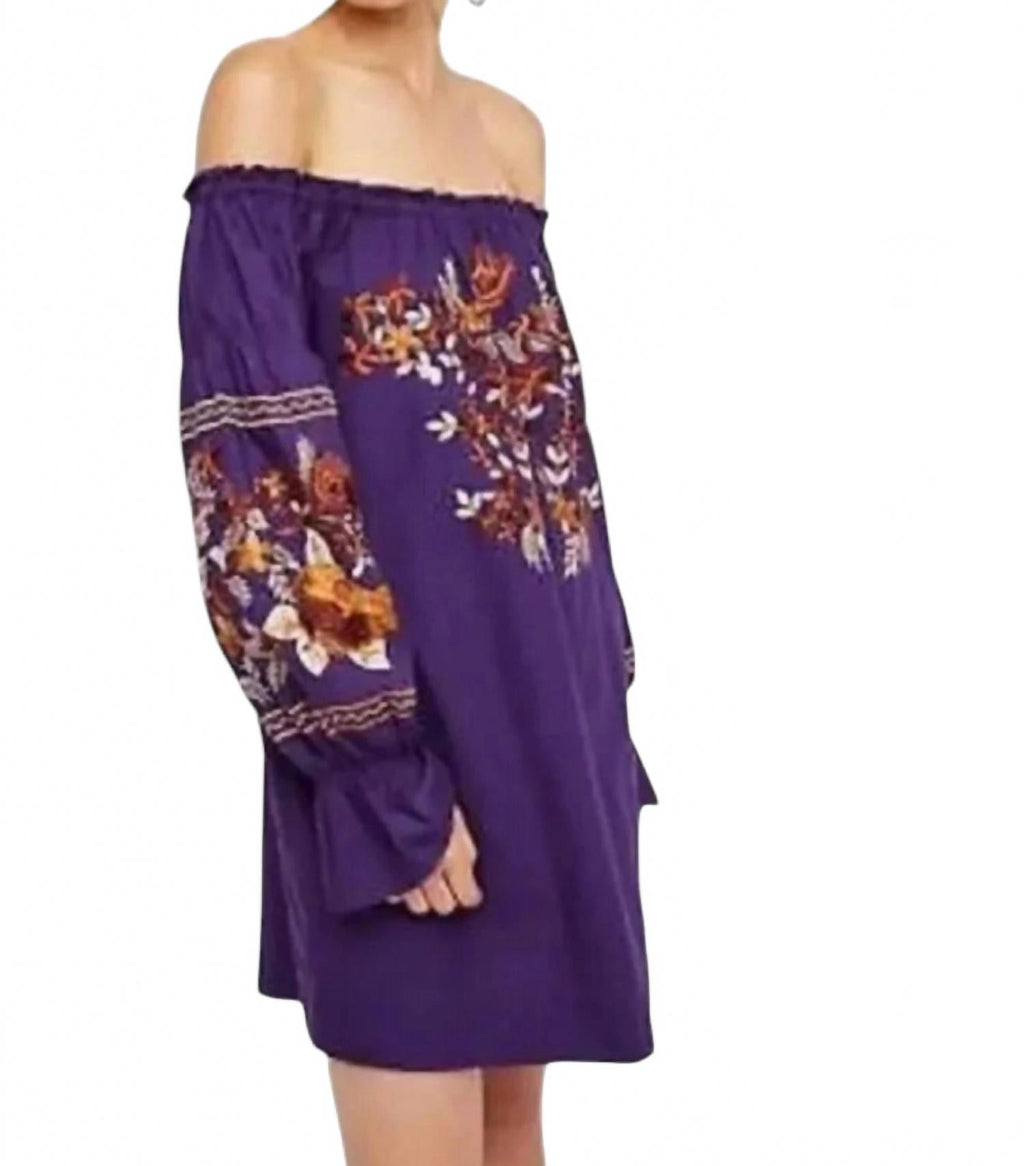 Fleur Du Jour Mini Dress In Purple