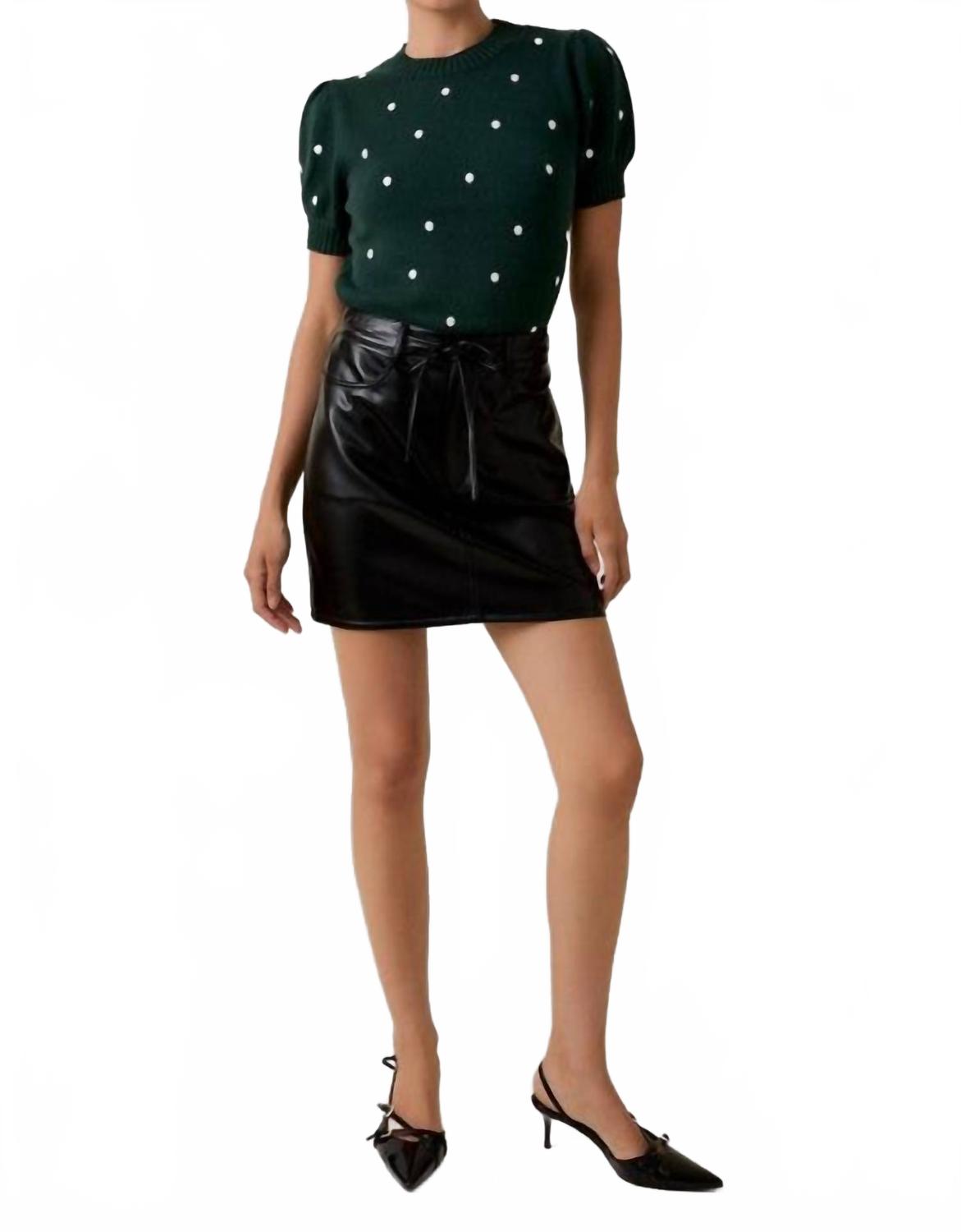 Faux Leather Mini Skirt In Black