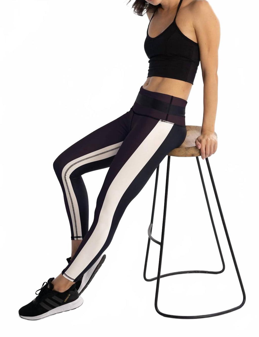 Jump Track Leggings In Teddy Bear Brown/black