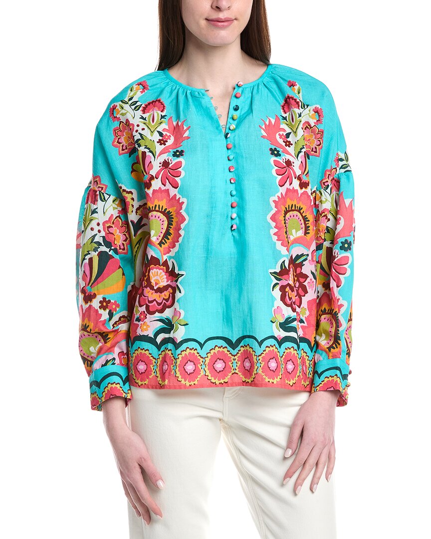 CROSBY by Mollie Burch Bryleigh Linen-Blend Blouse