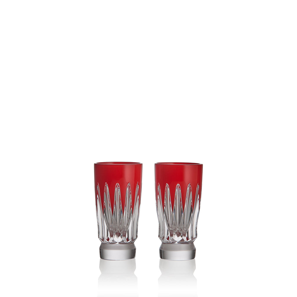 New Year Shot Glasses Firework, Set of 2, Red