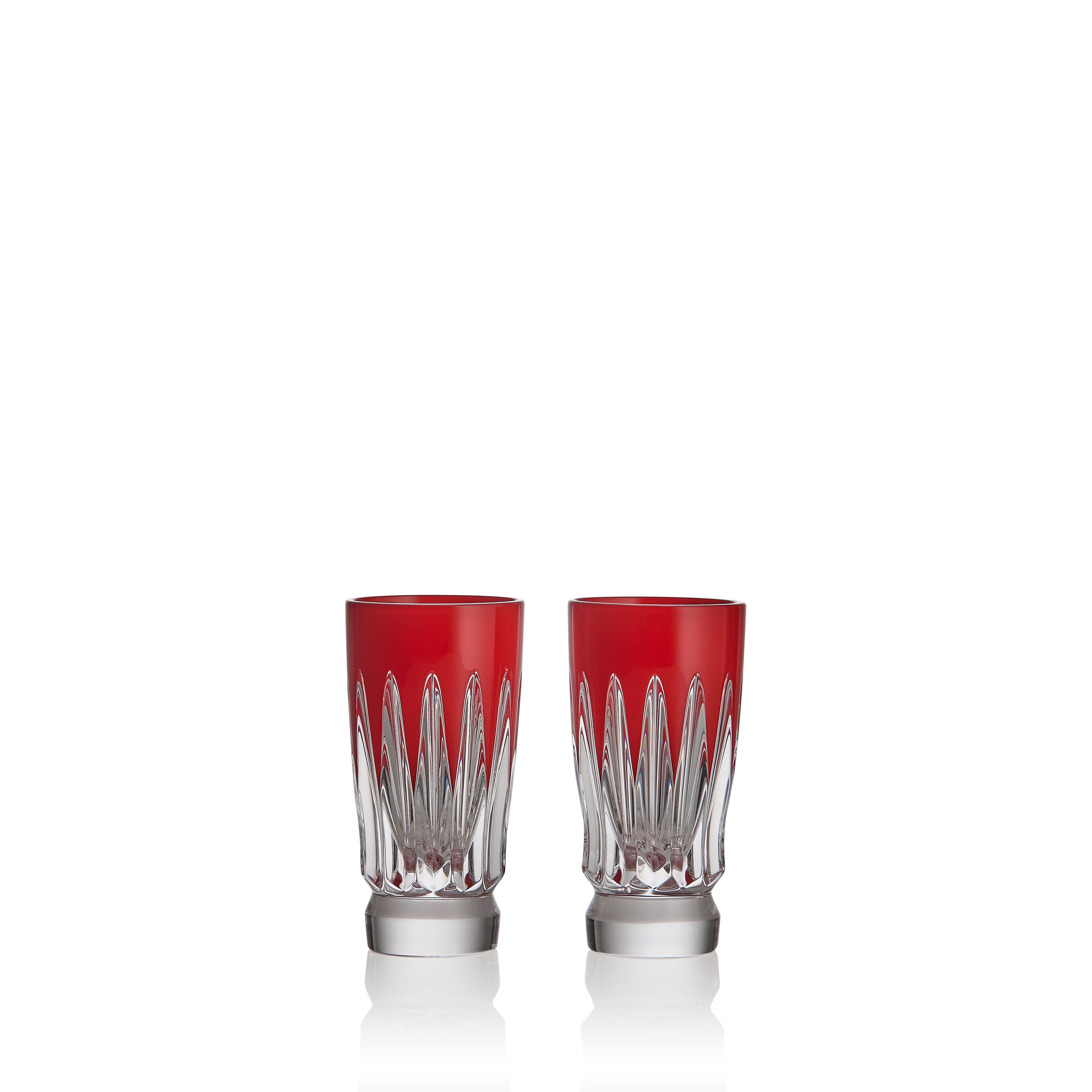 New Year Shot Glasses Firework, Set of 2, Red