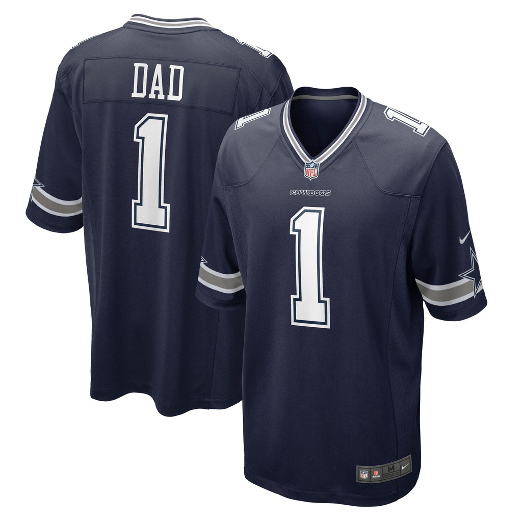 Dallas Cowboys Number 1 Dad Navy Game Jersey