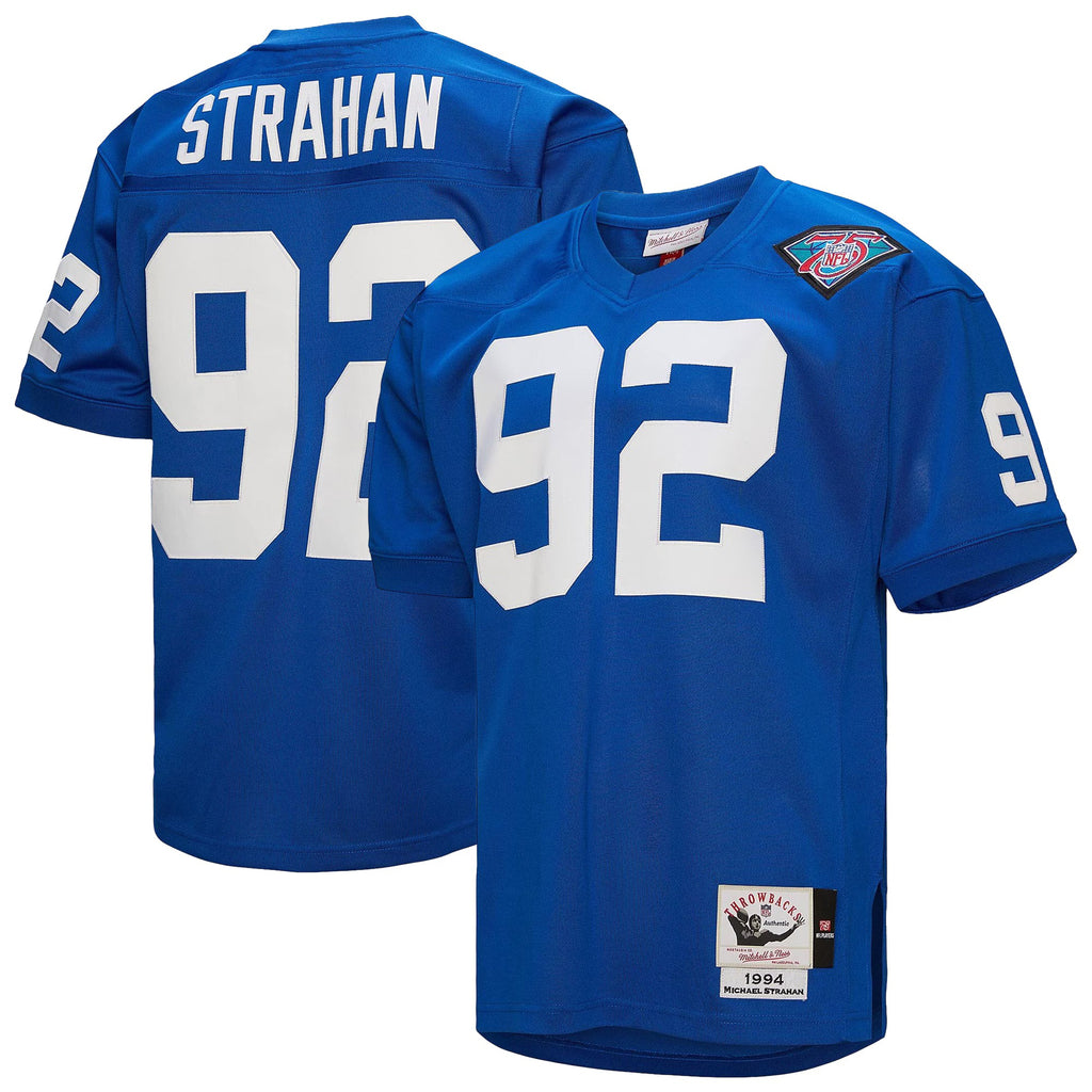 New York Giants 1994 Michael Strahan Mitchell & Ness Royal Authentic Throwback Retired Player Jersey