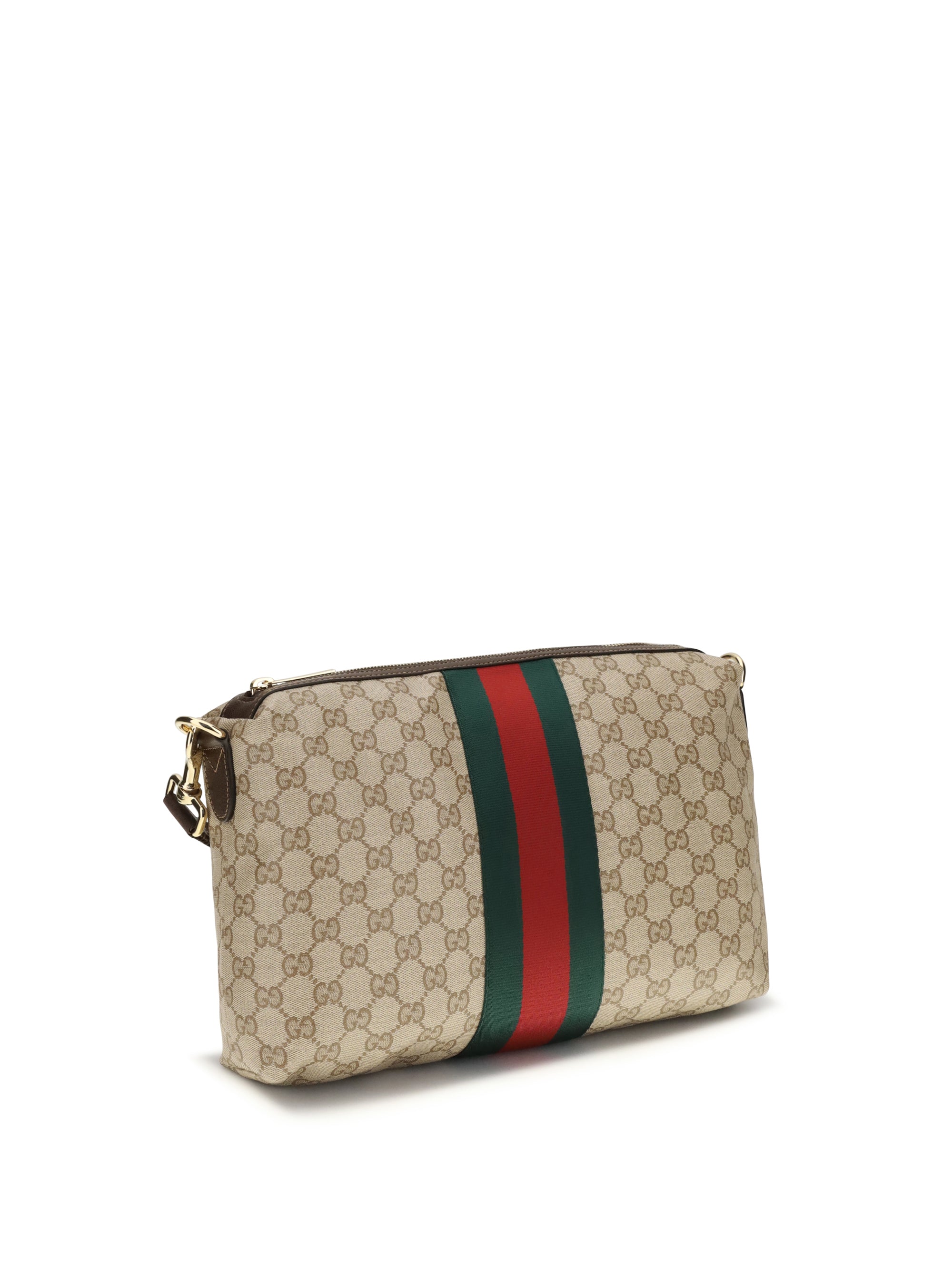 Gucci Men Medium Gg Shoulder Bag With Web Stripe