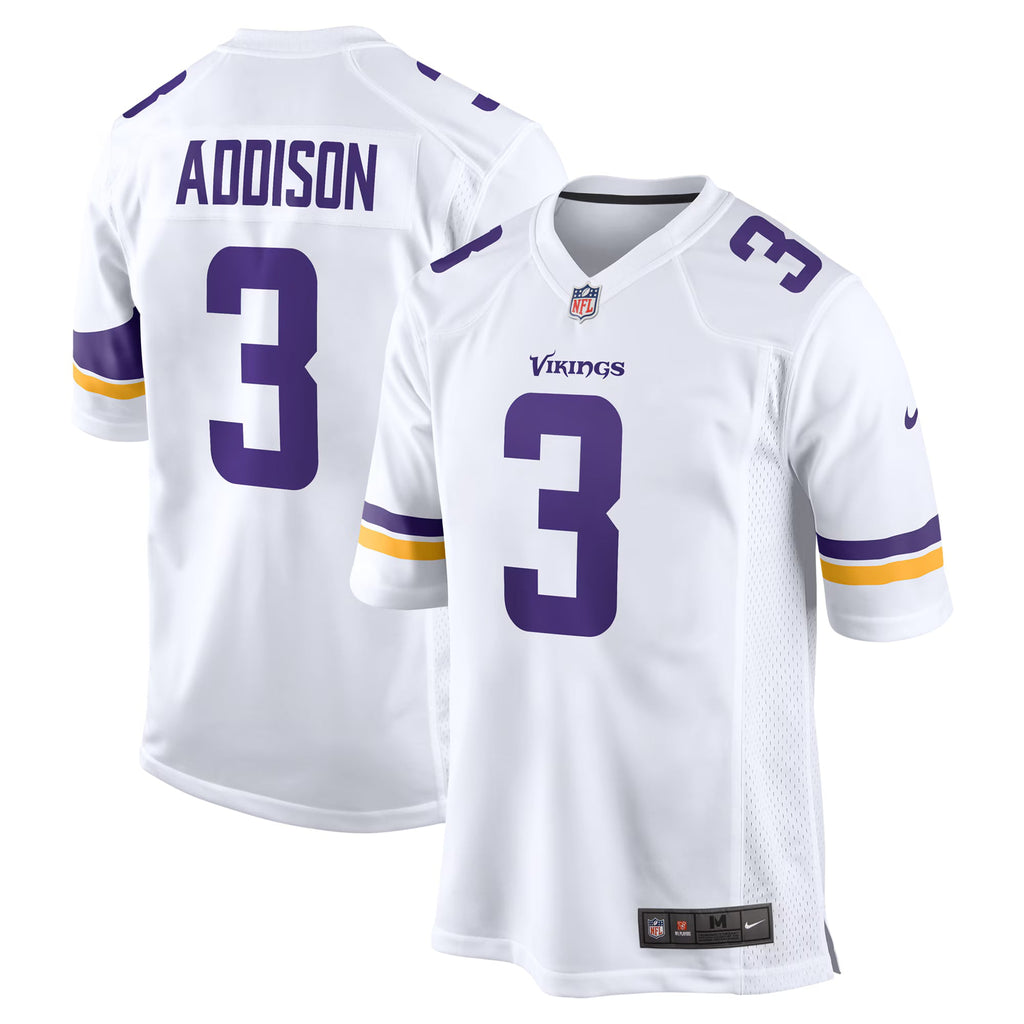 Minnesota Vikings Jordan Addison White Away Game Jersey