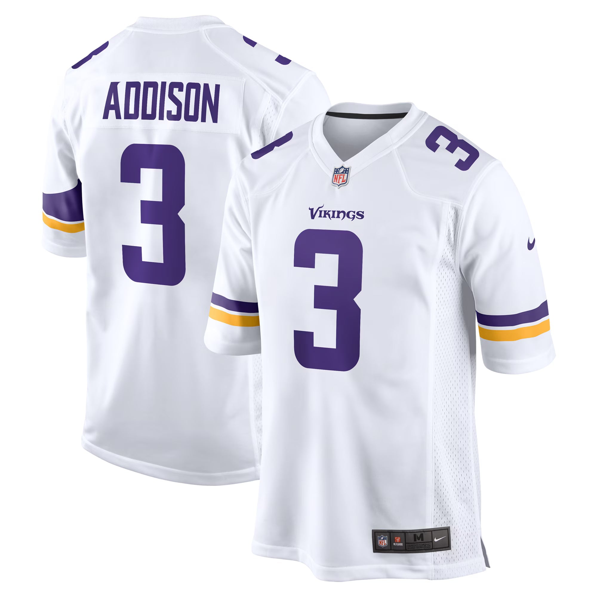 Minnesota Vikings Jordan Addison White Away Game Jersey