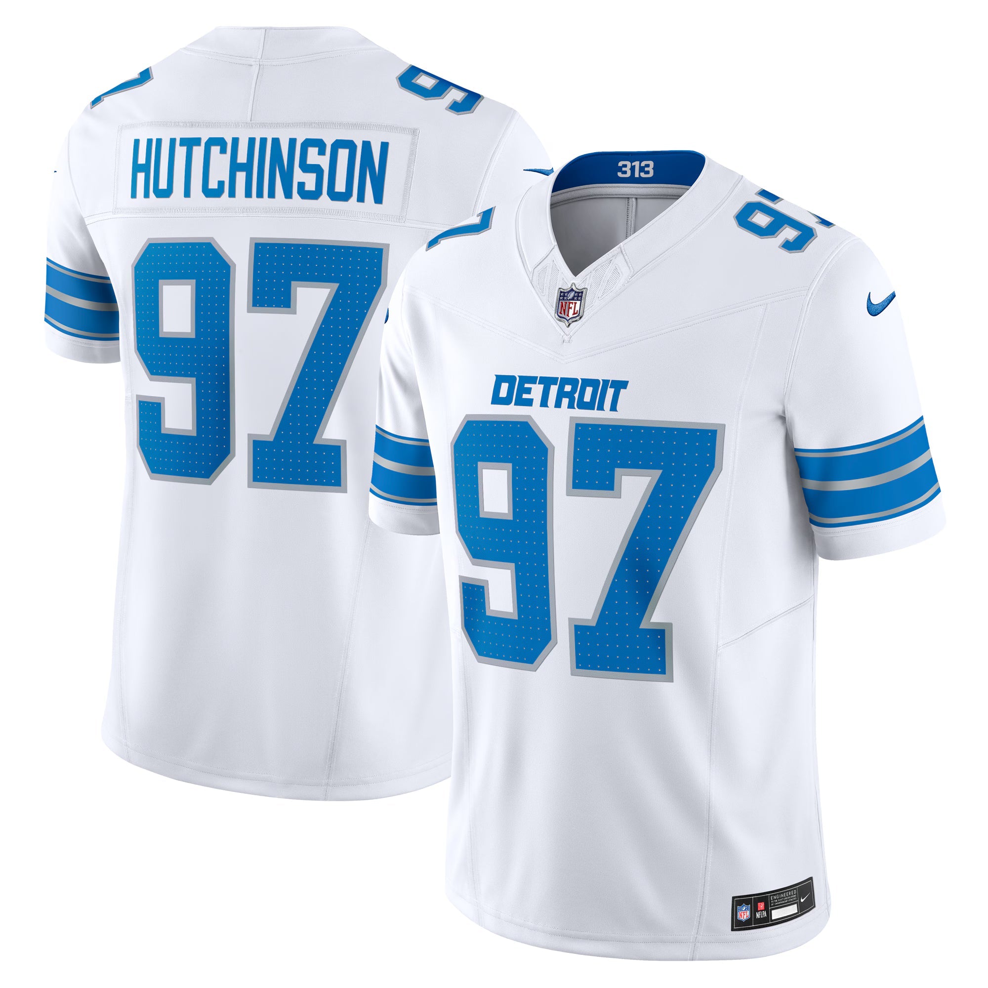 Detroit Lions Aidan Hutchinson White Vapor F.U.S.E. Limited Jersey