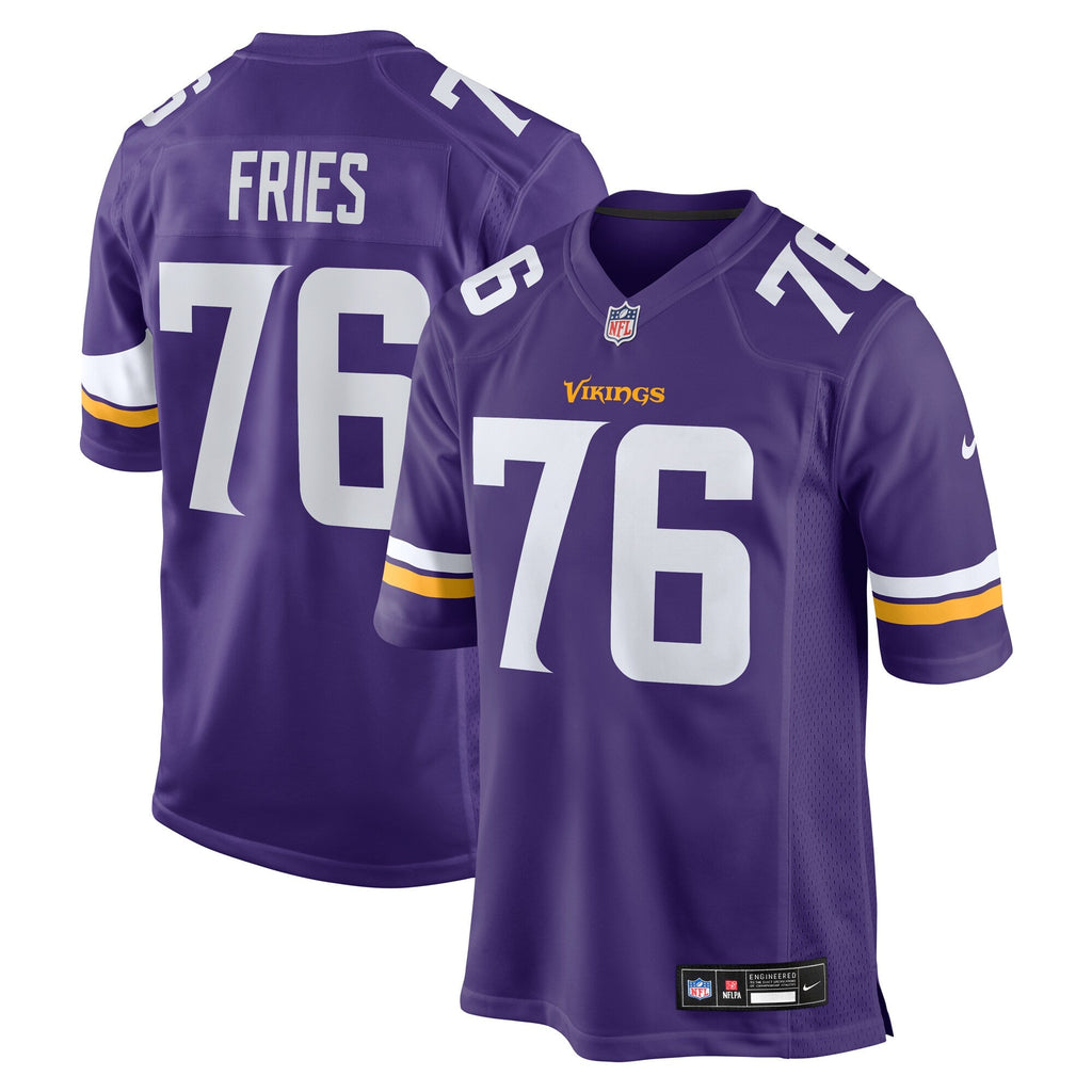 Minnesota Vikings Will Fries Purple Team Game Jersey